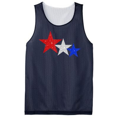 Patriotic Stars Sparkle Red White Blue American 4th Of July Mesh Reversible Basketball Jersey Tank