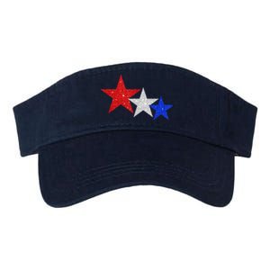 Patriotic Stars Sparkle Red White Blue American 4th Of July Valucap Bio-Washed Visor