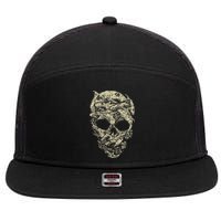 Pirates Shark Skull 7 Panel Mesh Trucker Snapback Hat
