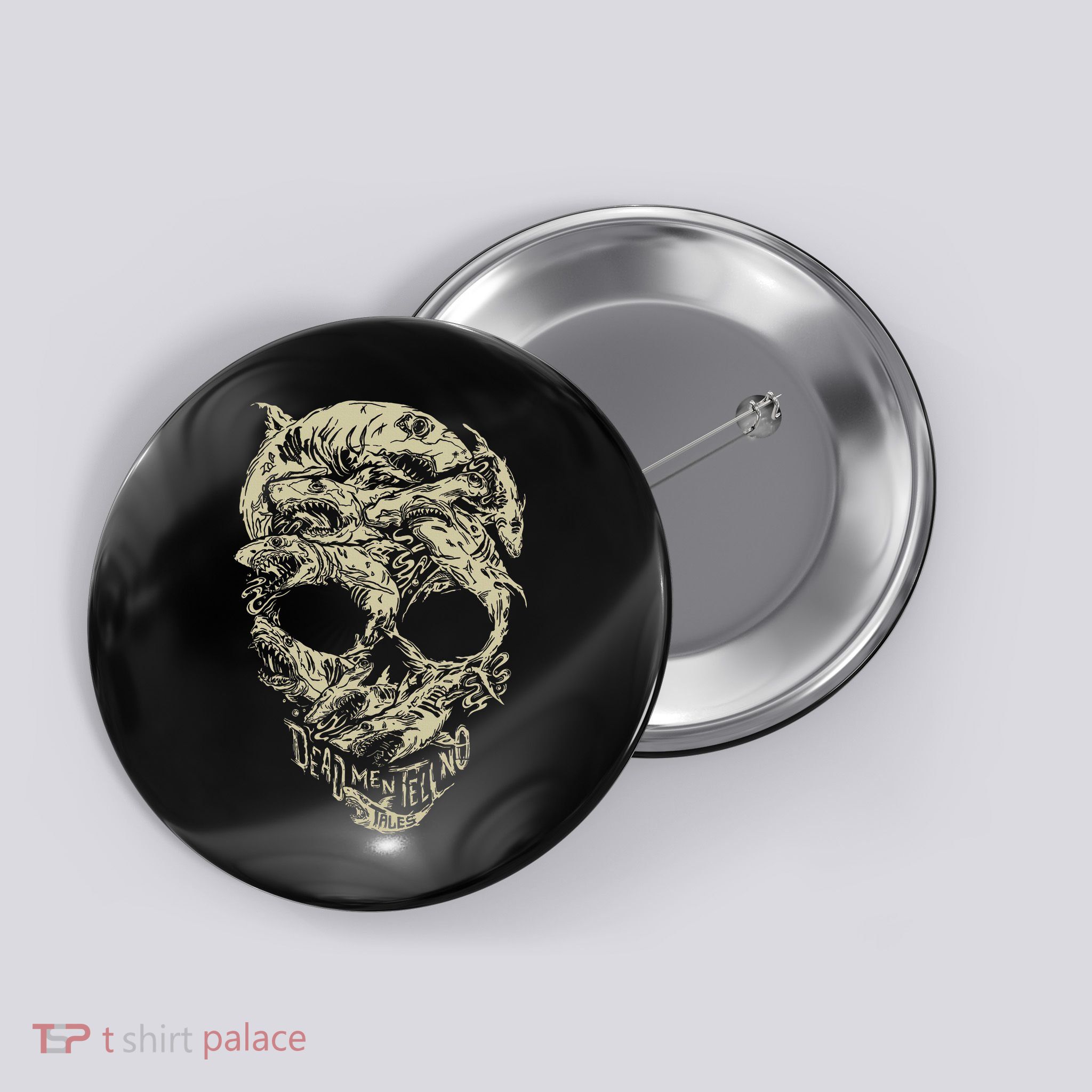 Pirates Shark Skull Button