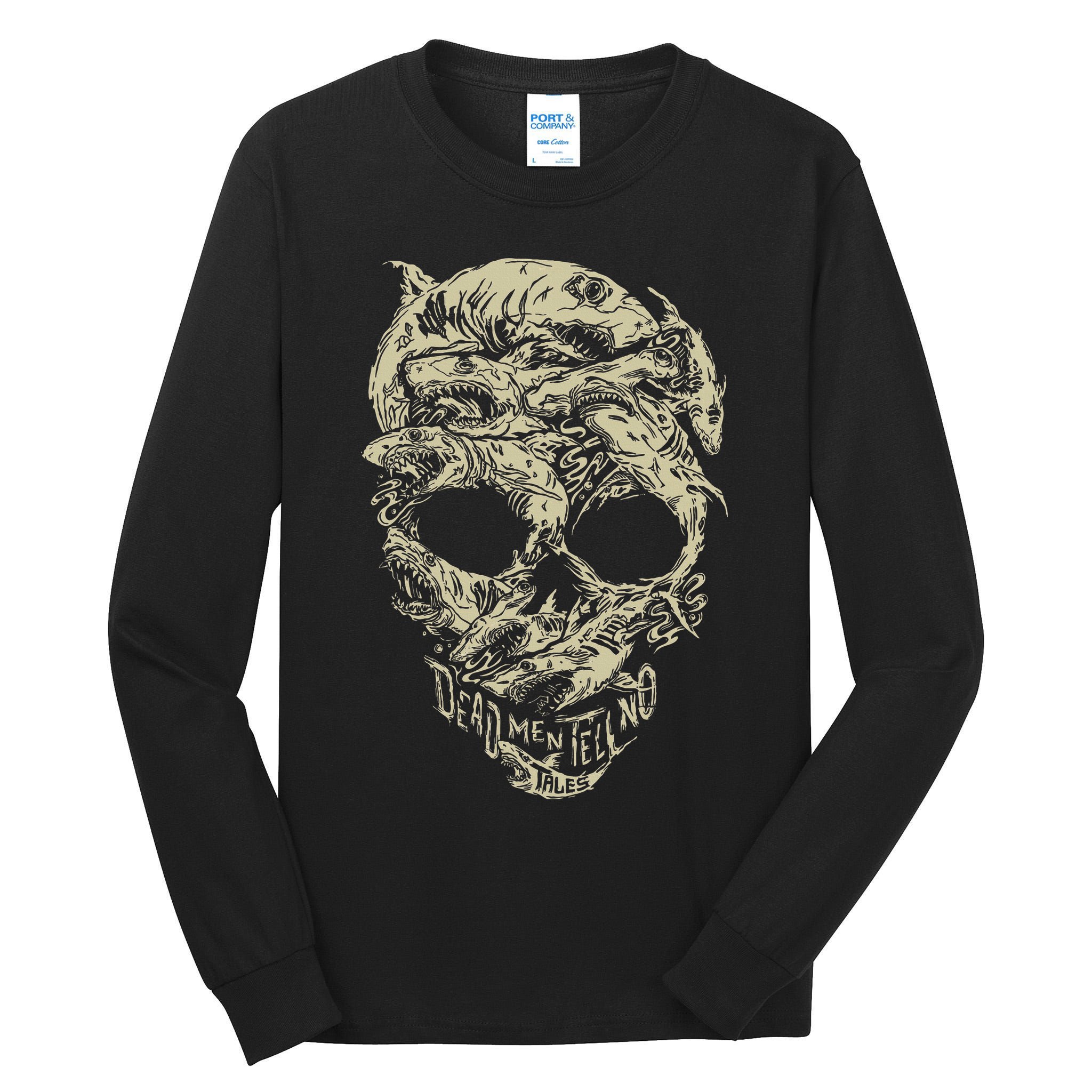 Pirates Shark Skull Tall Long Sleeve T-Shirt