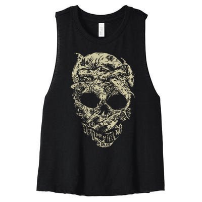 Pirates Shark Skull Women's Racerback Cropped Tank