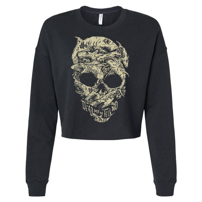 Pirates Shark Skull Cropped Pullover Crew