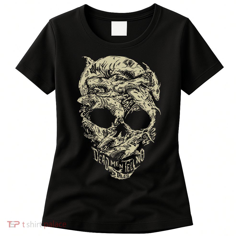 Pirates Shark Skull Womens T-Shirt