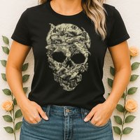 Pirates Shark Skull Womens T-Shirt