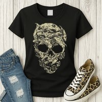 Pirates Shark Skull Womens T-Shirt