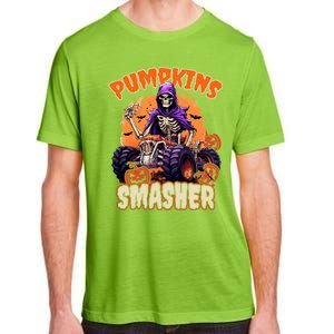 Pumpkins Smasher Skeleton Monster Truck Lover Gift Adult ChromaSoft Performance T-Shirt