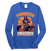 Pumpkins Smasher Skeleton Monster Truck Lover Gift Long Sleeve Shirt