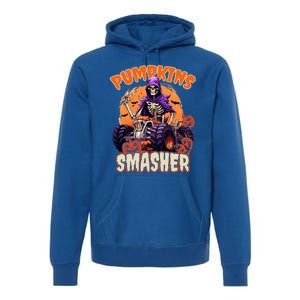 Pumpkins Smasher Skeleton Monster Truck Lover Gift Premium Hoodie