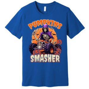 Pumpkins Smasher Skeleton Monster Truck Lover Gift Premium T-Shirt