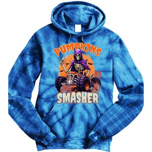 Pumpkins Smasher Skeleton Monster Truck Lover Gift Tie Dye Hoodie