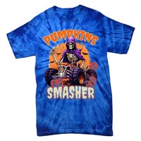 Pumpkins Smasher Skeleton Monster Truck Lover Gift Tie-Dye T-Shirt