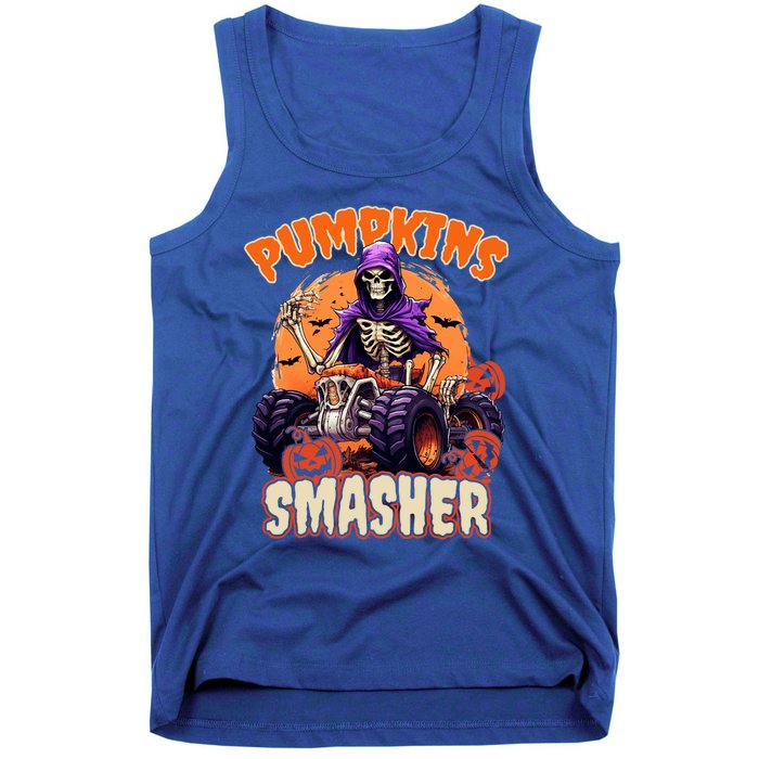 Pumpkins Smasher Skeleton Monster Truck Lover Gift Tank Top