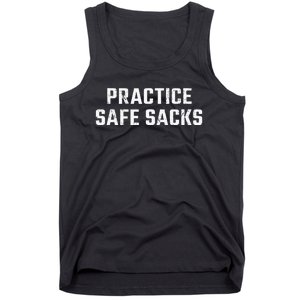 Practice Safe Sacks Lazy Halloween Football Tank Top