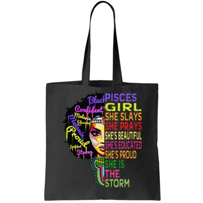 Pisces She Slays & Prays February March Birthday Gift Tote Bag