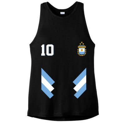 Pro Soccer Specialists Lionel #10 Argentina Jersey Soccer Ladies PosiCharge Tri-Blend Wicking Tank