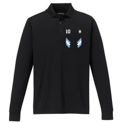 Pro Soccer Specialists Lionel #10 Argentina Jersey Soccer Performance Long Sleeve Polo