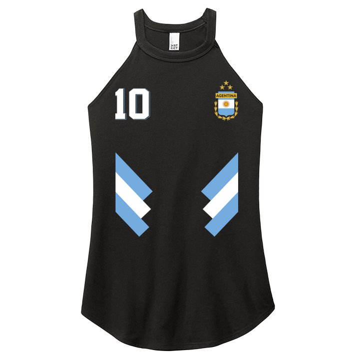 Pro Soccer Specialists Lionel #10 Argentina Jersey Soccer Women's Perfect Tri Rocker Tank