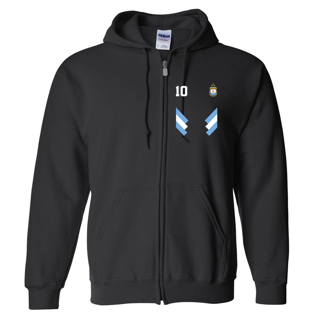 Pro Soccer Specialists Lionel #10 Argentina Jersey Soccer Full Zip Hoodie