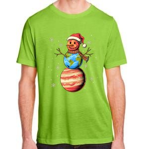 Planets Snowman Space Funny Christmas Astronomy Adult ChromaSoft Performance T-Shirt