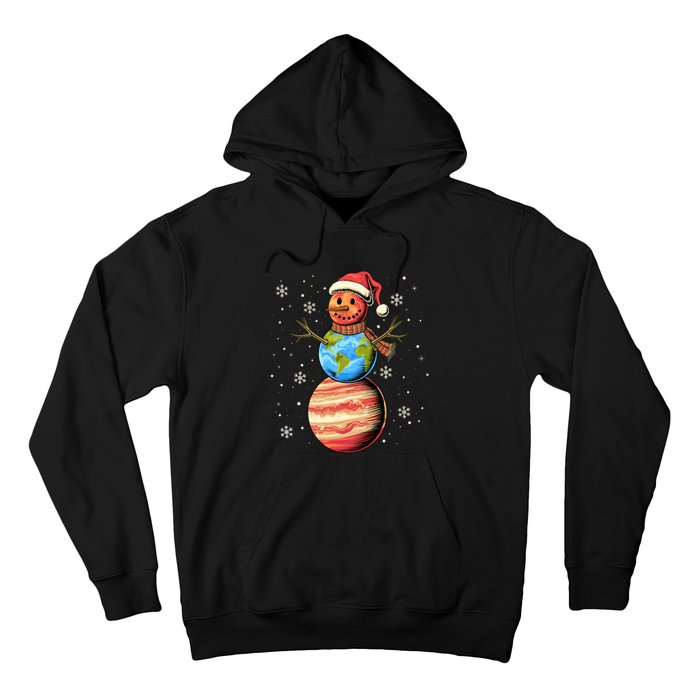 Planets Snowman Space Funny Christmas Astronomy Hoodie