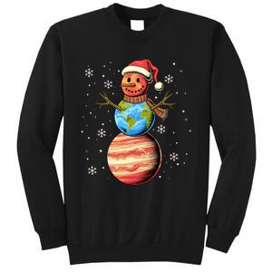 Planets Snowman Space Funny Christmas Astronomy Sweatshirt