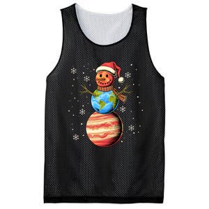 Planets Snowman Space Funny Christmas Astronomy Mesh Reversible Basketball Jersey Tank