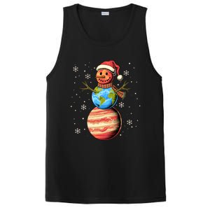 Planets Snowman Space Funny Christmas Astronomy PosiCharge Competitor Tank