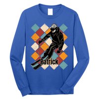 Patrick Skiing Slopes Vintage Skier Name Funny Gift Long Sleeve Shirt