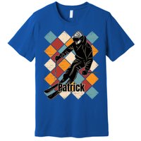 Patrick Skiing Slopes Vintage Skier Name Funny Gift Premium T-Shirt