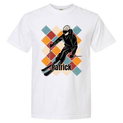 Patrick Skiing Slopes Vintage Skier Name Funny Gift Garment-Dyed Heavyweight T-Shirt