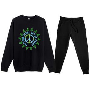 Peace Sign Symbol Peace Ll Peace And Love We Need Peace Funny Gift Premium Crewneck Sweatsuit Set