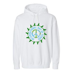 Peace Sign Symbol Peace Ll Peace And Love We Need Peace Funny Gift Garment-Dyed Fleece Hoodie