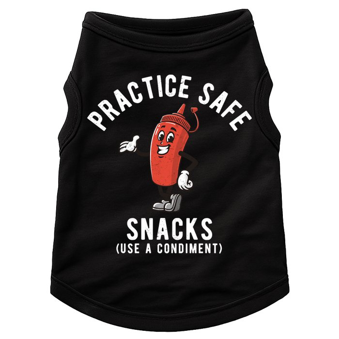 Practice Safe Snacks Use A Condiment Funny Offensive Doggie Tank
