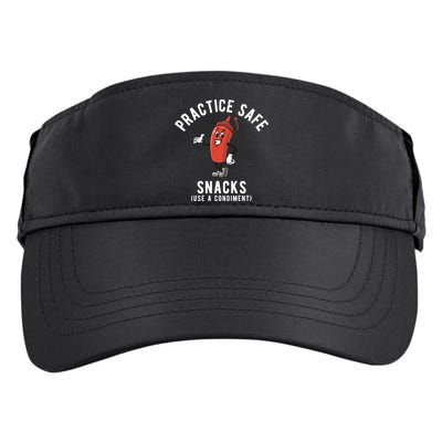 Practice Safe Snacks Use A Condiment Funny Offensive Adult Drive Performance Visor