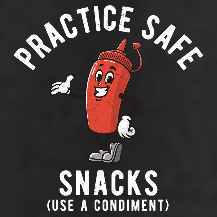 Practice Safe Snacks Use A Condiment Funny Offensive Adult Drive Performance Visor
