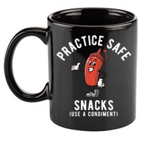 Practice Safe Snacks Use A Condiment Funny Offensive 11oz C Handle Ceramic Mug