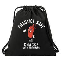Practice Safe Snacks Use A Condiment Funny Offensive Drawstring Bag