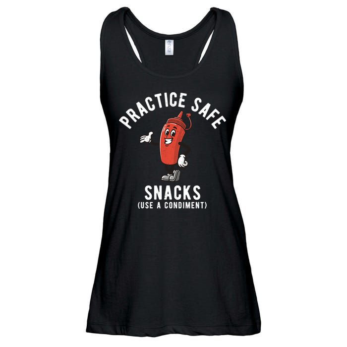 Practice Safe Snacks Use A Condiment Funny Offensive Ladies Essential Flowy Tank