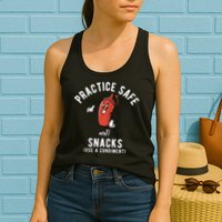 Practice Safe Snacks Use A Condiment Funny Offensive Womens Tank Top