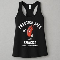 Practice Safe Snacks Use A Condiment Funny Offensive Womens Tank Top