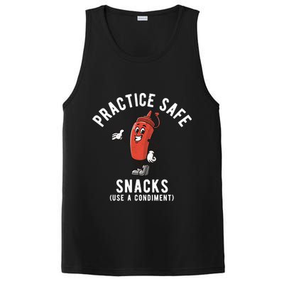 Practice Safe Snacks Use A Condiment Funny Offensive PosiCharge Competitor Tank