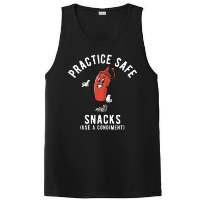 Practice Safe Snacks Use A Condiment Funny Offensive PosiCharge Competitor Tank