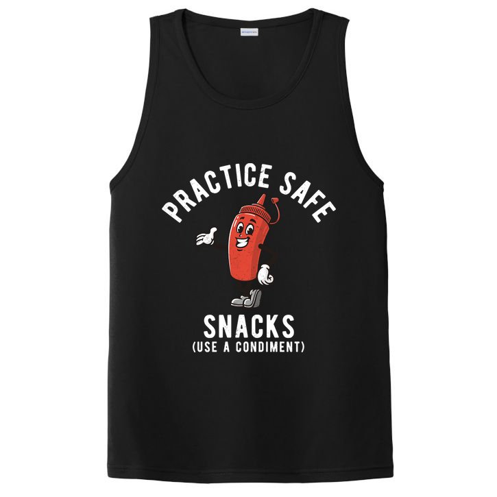 Practice Safe Snacks Use A Condiment Funny Offensive PosiCharge Competitor Tank