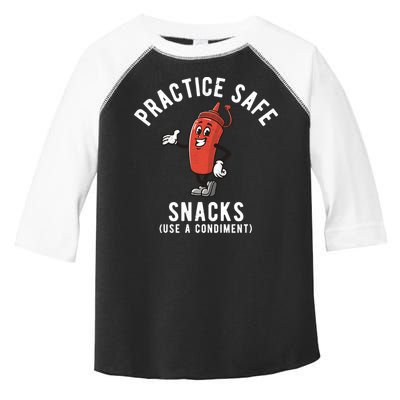 Practice Safe Snacks Use A Condiment Funny Offensive Toddler Fine Jersey T-Shirt