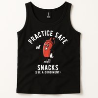 Practice Safe Snacks Use A Condiment Funny Offensive Tank Top