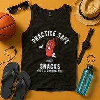 Practice Safe Snacks Use A Condiment Funny Offensive Tank Top