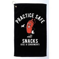 Practice Safe Snacks Use A Condiment Funny Offensive Golf Towel