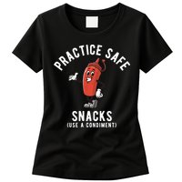 Practice Safe Snacks Use A Condiment Funny Offensive Womens T-Shirt