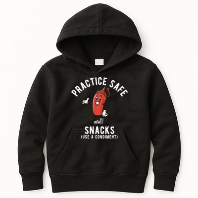Practice Safe Snacks Use A Condiment Funny Offensive Kids Hoodie